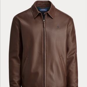 Polo by Ralph Lauren lamb skin leather jacket brown